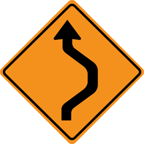 Single Lane Right Shift Road Regulatory Sign Template