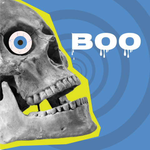 Collage-Style Skull Image Halloween Template