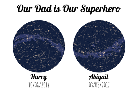 Decorative Star Map-Themed Father's Day Template
