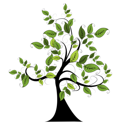 Lush Tree With Green Leaves Nature Template