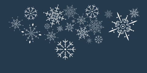 Elaborate Snowflakes on a Blue Background Sign Template