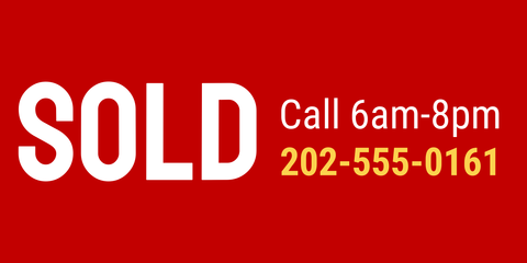 Sold With Contact Info Red and White Property Template