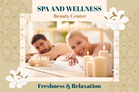 Spa and Wellness Flowers and Candles Massage Sign Template