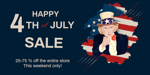 Cartoon-Style Uncle Sam on a 4th of July Sale Template
