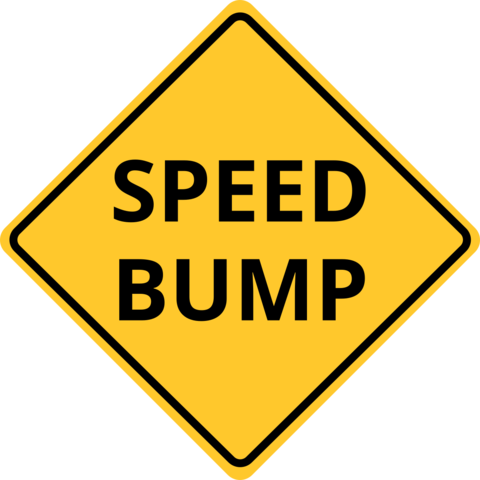 Speed Bump Yellow Diamond Traffic Warning Template