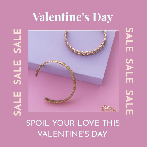 Pink Jewelry Sale for Valentine's Day Sign Template