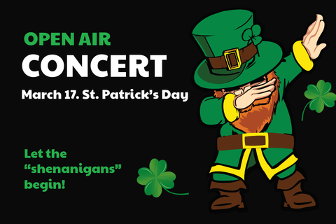 Open Air Concert on St Patrick's Day Sign Template