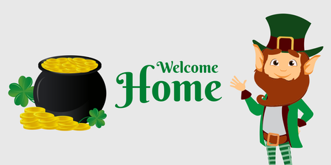 Leprechaun St Patrick's Day Welcome Sign Template