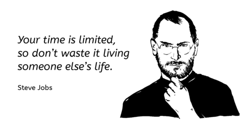 Steve Jobs' Portrait and His Famous Quote Sign Template