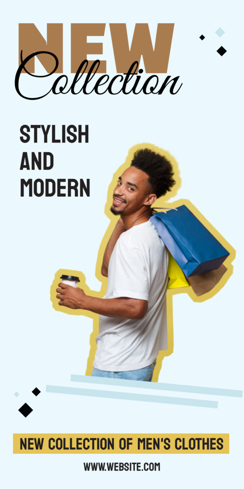Stylish and Modern Men's Clothes Collection Sign Template