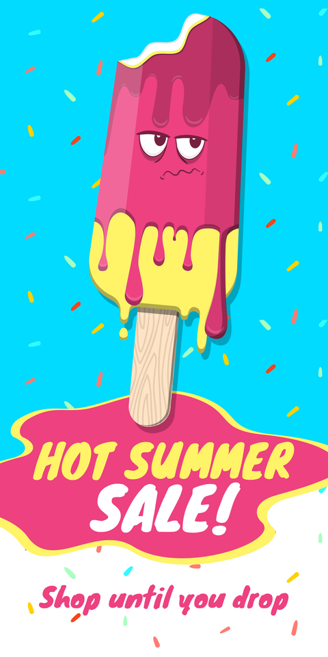 Hot Summer Sale Ice Cream Sign Template