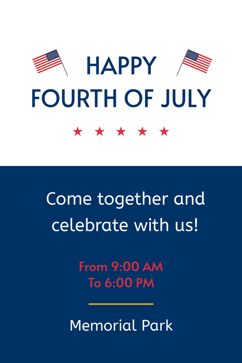 Fourth of July Celebration Invitation Template