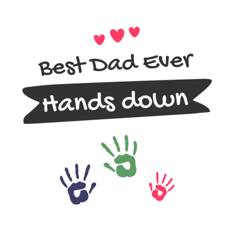 Colorful Handprints Father's Day Quote Template
