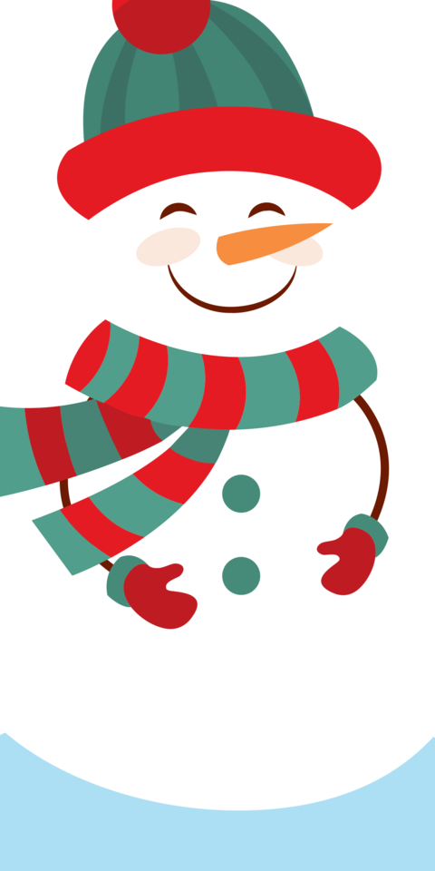 Smiling Snowman with a Scarf, Hat and Gloves Sign Template