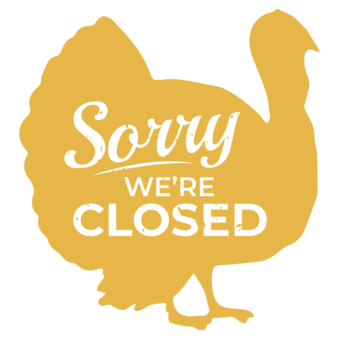 Turkey Silhouette Closed for Thanksgiving Sign Template