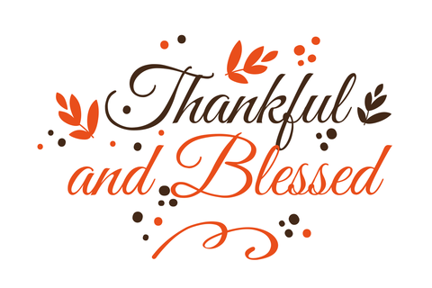 Orange and Brown Thankful and Blessed Sign Template