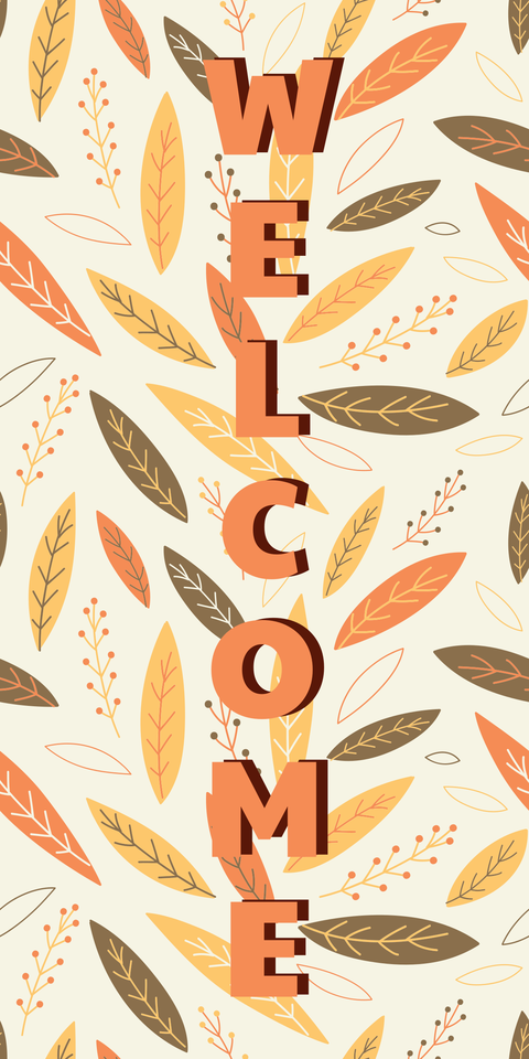 Colorful Falling Leaves Welcome Sign Template
