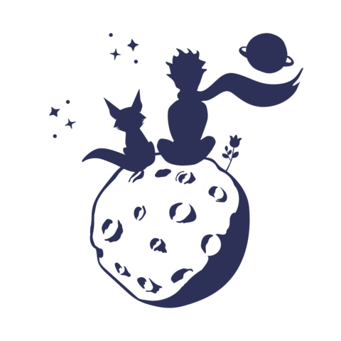 The Little Prince and Fox Sign Template