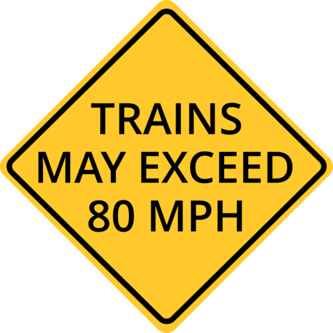 Train Speed Warning Diamond Shaped Road Sign Template
