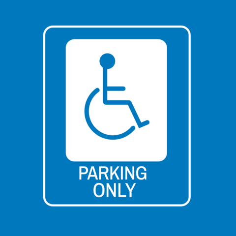 Blue and White Handicap Parking Sign Template