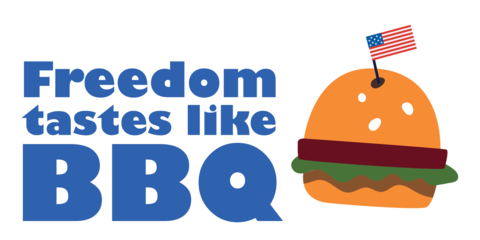 Vibrant Fourth of July Burger Sticker Sign Template