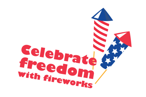 Independence Day Fireworks Sticker Sign Template