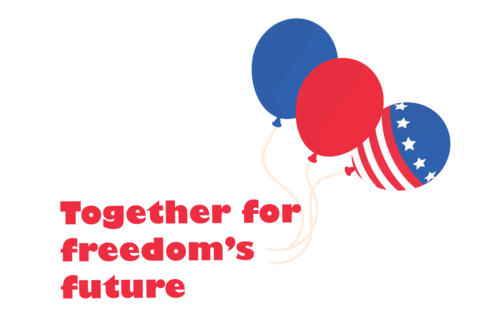 Patriotic Balloons Sticker Sign Template