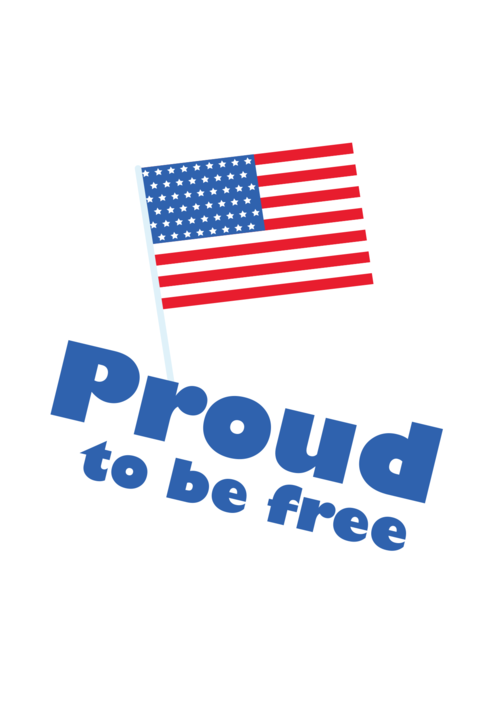 Proud to Be Free American Flag Sticker Sign Template