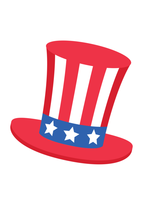 American Flag Hat Sticker Sign Template