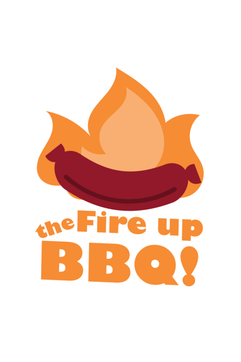 BBQ Fire and Sausage Sticker Sign Template
