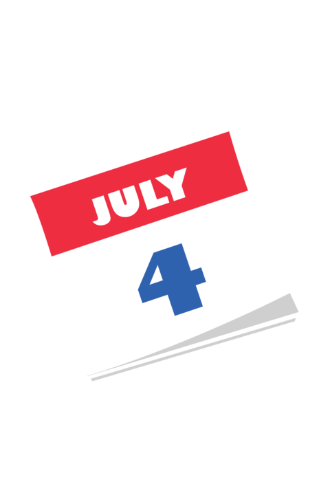 Fourth of July Calendar Sticker Sign Template