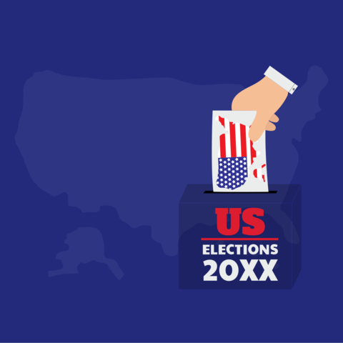 US Election Ballot Being Cast Political Sign Template