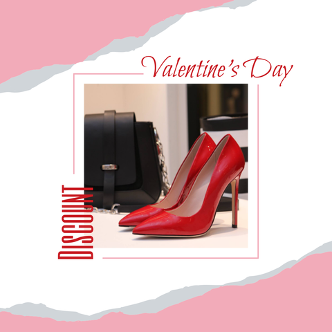 Red High Heels Valentine's Day Discount Sign Template