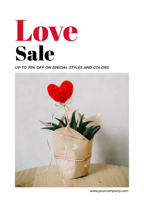 Potted Plant With a Heart Valentine's Day Sale Template