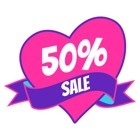 Vibrant Pink and Purple Heart Valentine's Day Sale Template