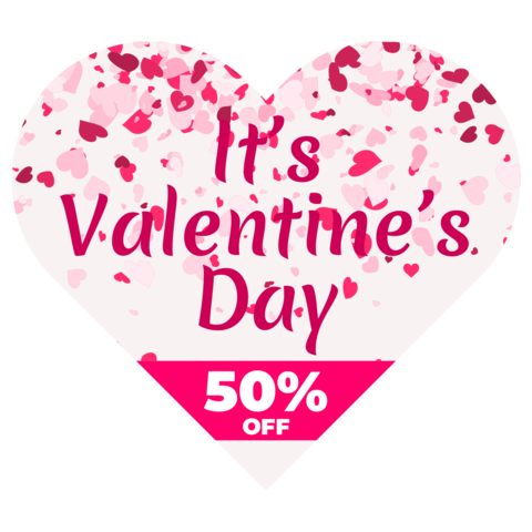 Pink Heart-Shaped Confetti Valentine's Day Sale Template