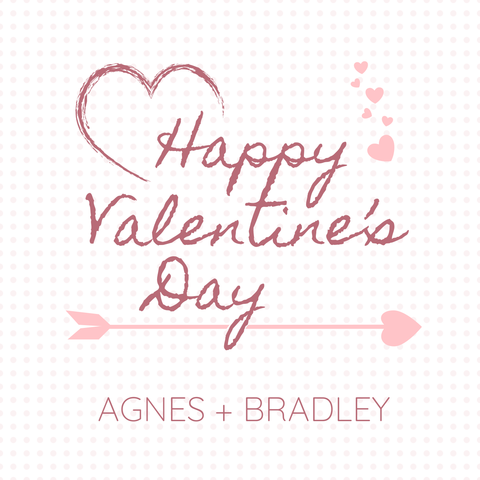 Couple Names on a Pink and White Valentine's Day Template
