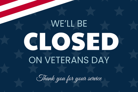Stars and Stripes Closed for Veterans Day Sign Template