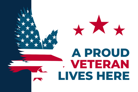 US Flag on Eagle Veterans Day Sign Template