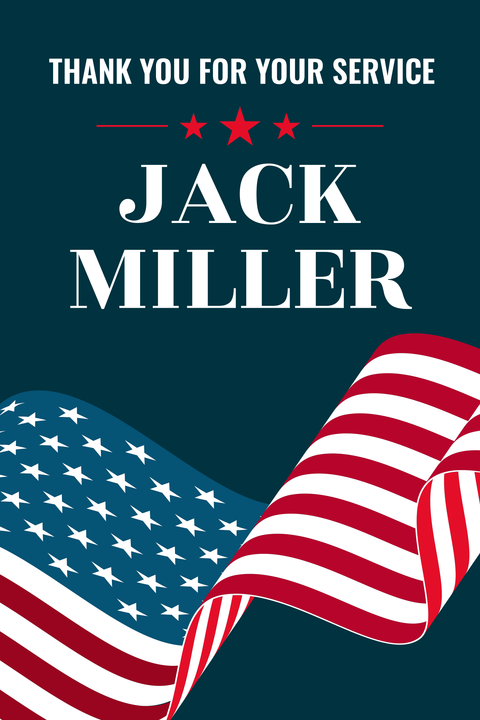 Thank You for Your Service Veterans Day Sign Template