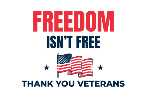 Freedom Isn't Free Decorative Veterans Day Sign Template