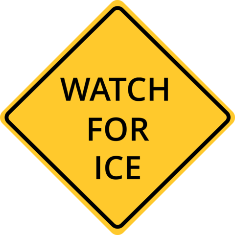 Watch for Ice Diamond Shaped Warning Sign Template