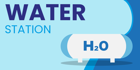 Blue Water Station Tent With H2O Formula Sign Template