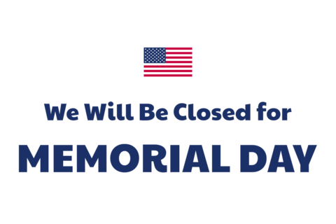 Small US Flag Icon Memorial Day Closed Sign Template