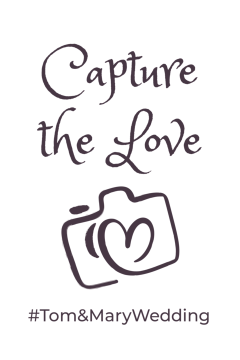 Capture Love Couple Names Wedding Photobooth Sign Template