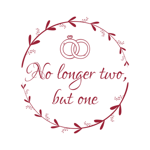 Wedding Rings No Longer Two But One Red Sign Template