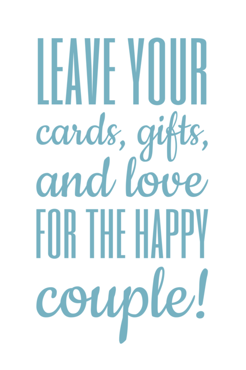 Wedding Cards and Gifts for the Happy Couple Sign Template