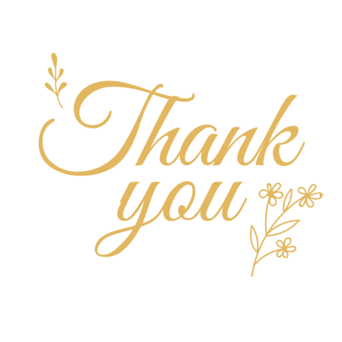 Apricot Color Decorative Thank You Sign Template
