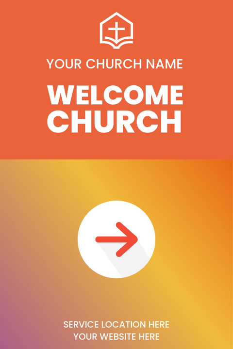 Welcome Church Location with Wayfinding Arrow Template
