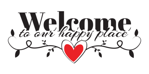 Heart With Vines Welcome Sign Template